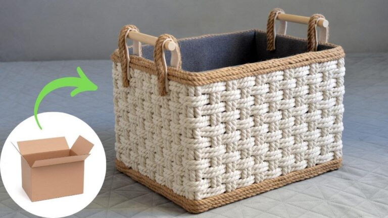 Cette astuce déco transforme une boîte en carton en panier de rangement stylé…