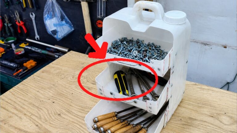 Transformez 1 boîte plastique en un rangement d’outils pratique et astucieux !