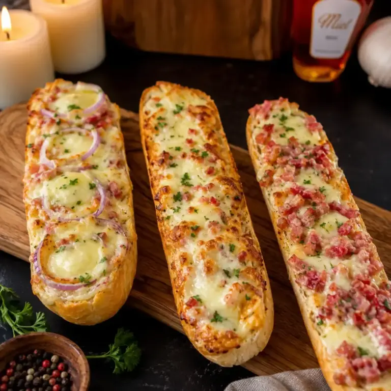 Recette de baguettes gratinées aux lardons et fromage à tomber