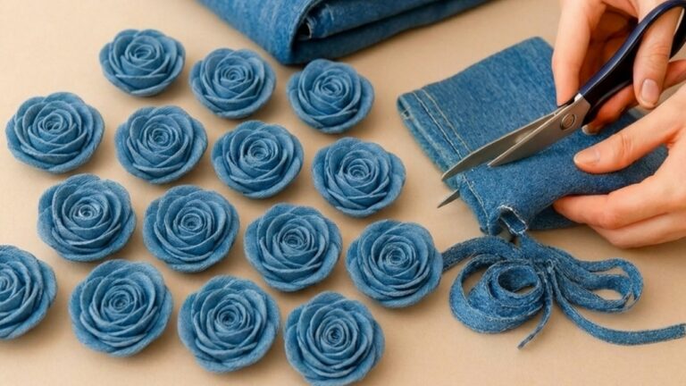 Transformez 5 jeans usés en magnifiques fleurs DIY et boostez votre déco !