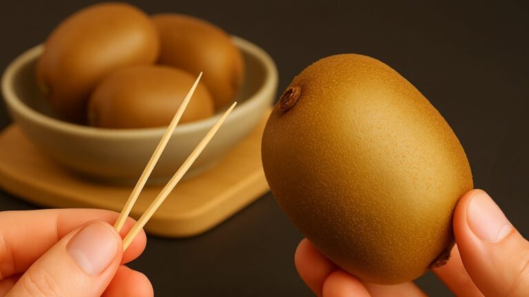 Éplucher un kiwi sans gâchis : 1 astuce géniale avec un cure-dent !