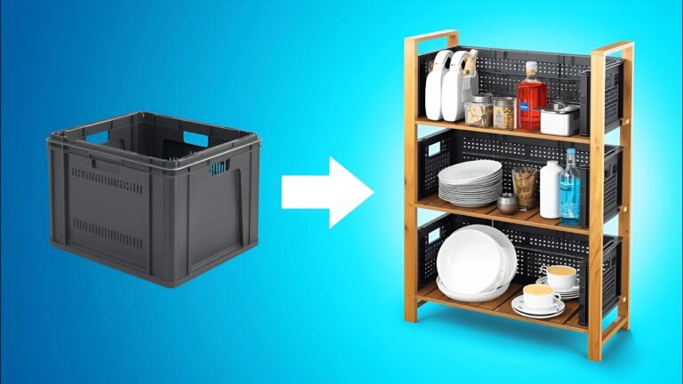 5 idées astucieuses pour transformer des caisses en plastique en étagères de rangement !