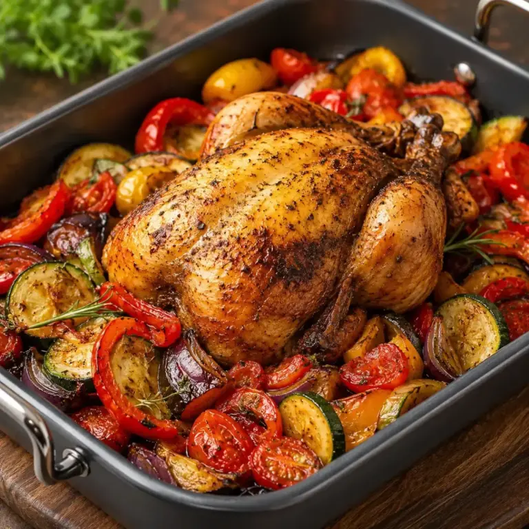 Poulet rôti aux légumes d&rsquo;été : la recette facile et savoureuse à tester